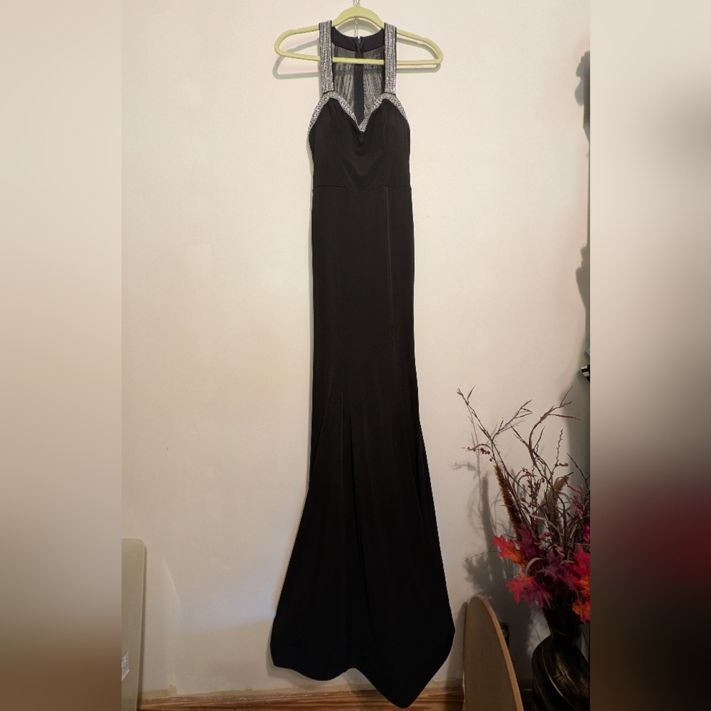 Elegant Black Evening Gown Sequin Women / Teen 5/6 Homecoming Prom Cruises Nwot